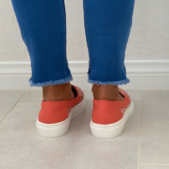 NIB Coral Woven Textile Slip On Sneakers - Picture 5 of 7